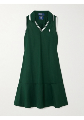 Polo Ralph Lauren - + Wimbledon Appliquéd Embroidered Recycled-piqué Tennis Dress - Green - x small,small,medium,large