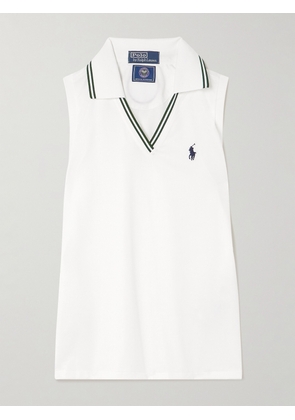 Polo Ralph Lauren - + Wimbledon Appliquéd Embroidered Recycled-piqué Tank - White - x small,small,medium,large