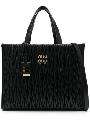 Miu Miu matelassé leather tote bag - Black