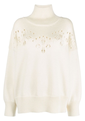 Chloé pointelle-knit wool jumper - White