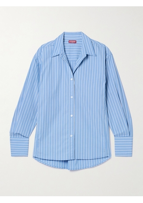 STAUD - Kelly Striped Cotton-blend Poplin Shirt - Blue - x small,small,medium,large,x large