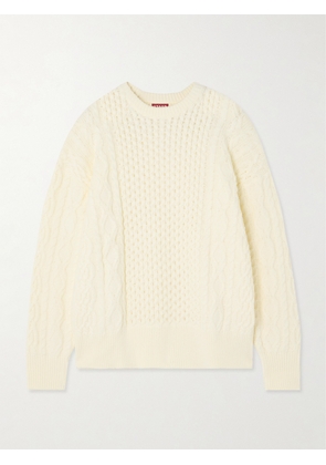 STAUD - Tracy Oversized Cable-knit Cotton-blend Sweater - Cream - x small,small,medium,large