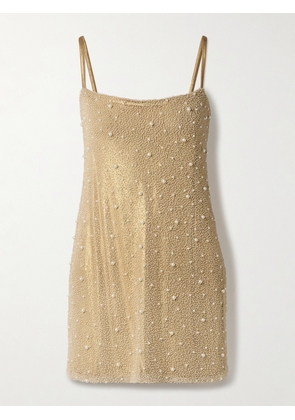 Sara Cristina - Mare Embellished Tulle Mini Dress - Gold - x small,small,medium,large