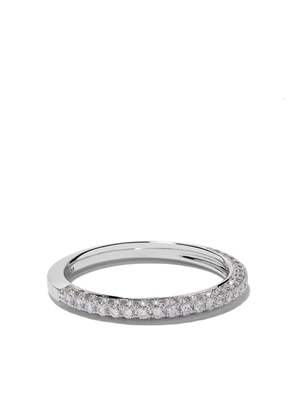 De Beers Jewellers 18kt white gold DB Darling half pavé diamond band - Silver