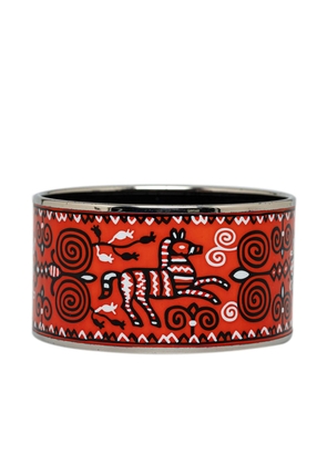 Hermès Pre-Owned 2010 Zebra enamel bangle bracelet - Red