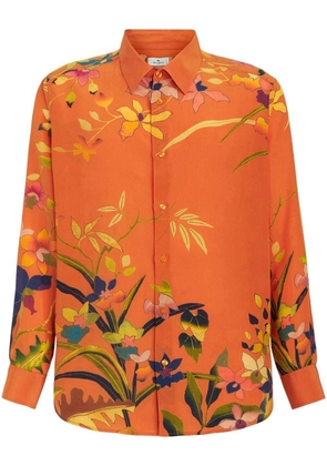 ETRO floral-print silk shirt - Orange