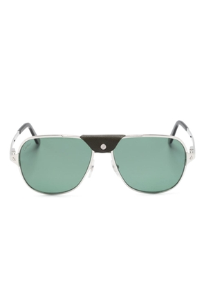 Cartier Eyewear Santos de Cartier pilot-frame sunglasses - Silver