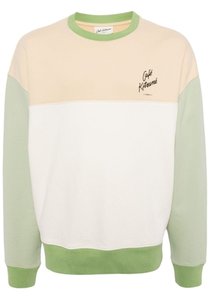 CAFÉ KITSUNÉ colour-block cotton sweatshirt - White