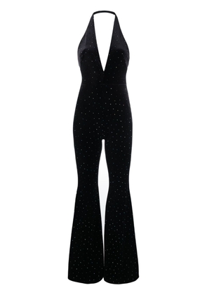 Alexandre Vauthier crystal-embellished velvet jumpsuit - Black
