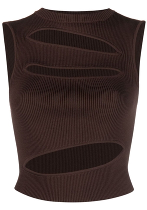 Christopher Esber cut-out ribbed-knit top - Brown
