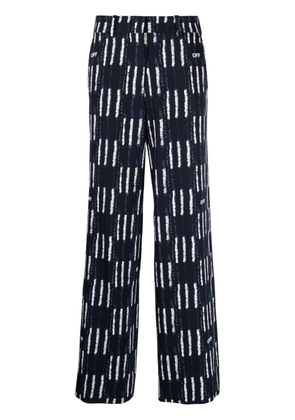 Off-White Shibori graphic-print wide-leg trousers - Blue