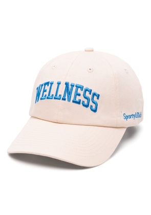 Sporty & Rich Wellness-embroidered cotton cap - Neutrals