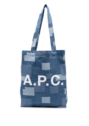 A.P.C. Lou logo-print tote bag - Blue