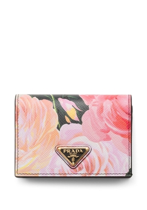 Prada small floral-print wallet - Black