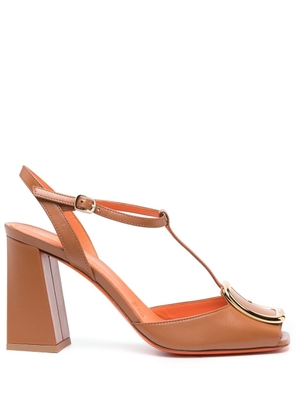 Santoni buckle-detail open-toe sandals - Brown