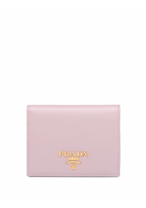 Prada logo-lettering compact wallet - Pink