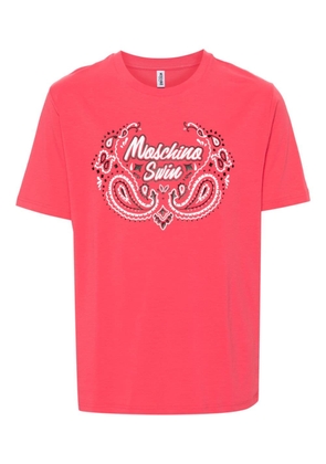 Moschino logo-print stretch-cotton T-shirt - Pink