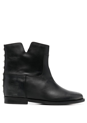 Via Roma 15 leather western boots - Black
