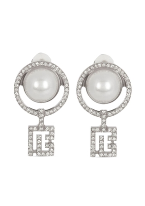 Balmain Art Deco clip-on earrings - Silver
