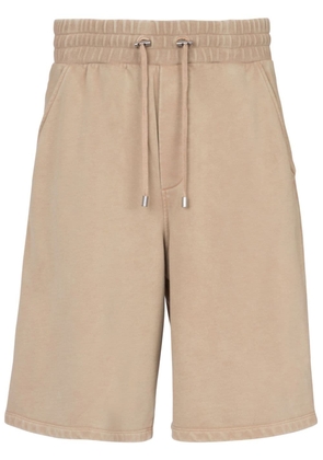 Balmain logo-embroidered cotton shorts - Neutrals