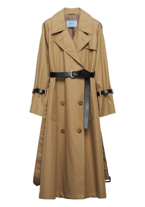 Prada double-breasted trench coat - Neutrals