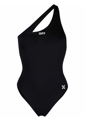 Off-White Arrow plaque one-shoulder swimsuit - Black