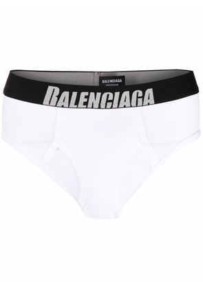Balenciaga logo-waist cotton briefs - White