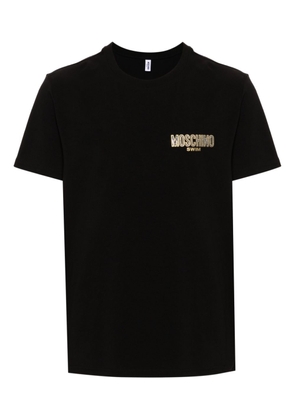 Moschino logo-appliqué stretch-cotton T-shirt - Black