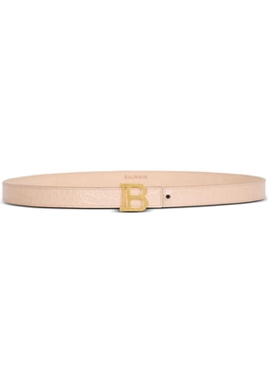 Balmain B-Belt crocodile-effect belt - Neutrals