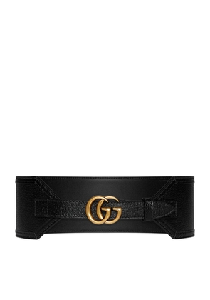 Gucci Leather Gg Marmont Wide Belt