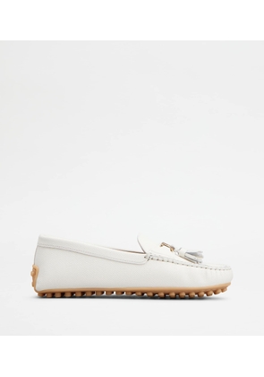 Tod's - City Gommino Driving Shoes in Leather, WHITE, 40 - Shoes