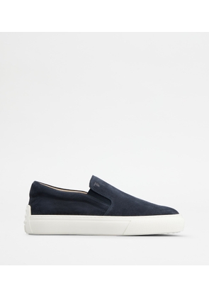 Tod's - Slip-ons in Suede, BLUE, 10 - Shoes