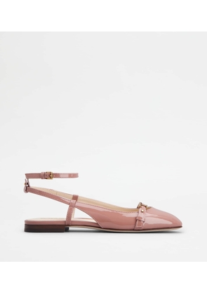 Tod's - Slingback Ballerinas in Patent Leather, PINK, 37 - Shoes