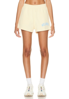Sporty & Rich Wellness Ivy Disco Short in Almond & H2o - Yellow. Size XS (also in ).