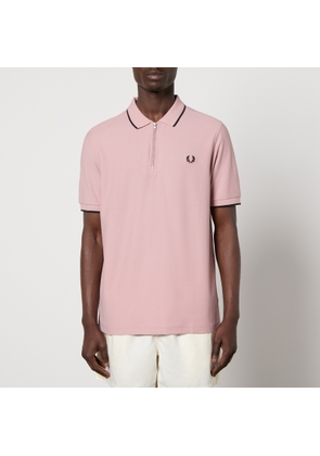 Fred Perry Men's Crepe Pique Zip Neck Polo Shirt - Dusty Rose Pink - L