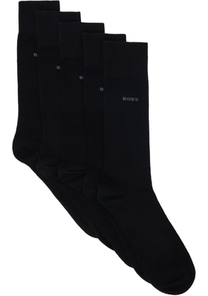 BOSS Five-Pack Black Socks