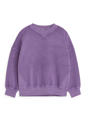 Relaxed Cotton Sweatshirt - Purple