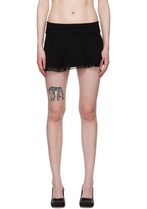 GUIZIO Black Slit Miniskirt