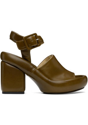 LEMAIRE Brown Padded Wedge Heeled Sandals