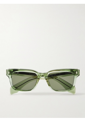 Jacques Marie Mage - Diamond Cross Ranch Molino 55 Square-Frame Acetate and Silver-Tone Sunglasses - Men - Green