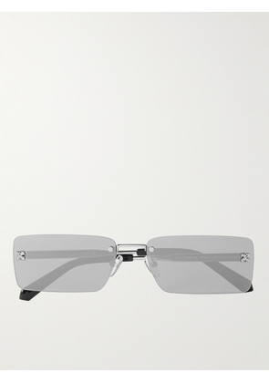 Off-White - Riccione Rectangle-Frame Silver-Tone Sunglasses - Men - Silver
