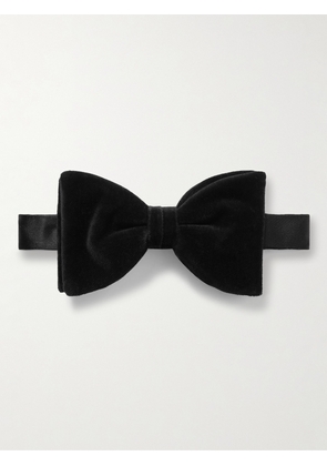 Mr P. - Pre-Tied Cotton-Velvet Bow Tie - Men - Black