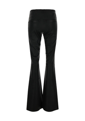 Arma Black Flared Trousers In Leather Woman