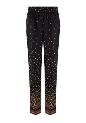Red Valentino Floral Print Silk Trousers