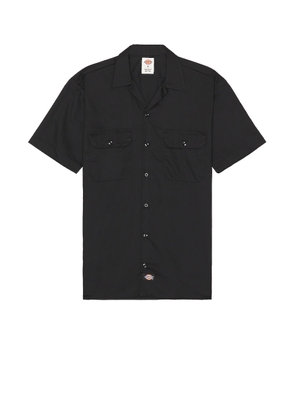 Dickies Original Twill Short Sleeve Work Shirt in Black - Black. Size S (also in M, XL/1X).