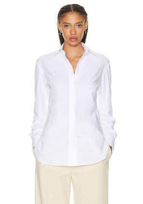 The Row Derica Shirt in White - White. Size 8 (also in ).