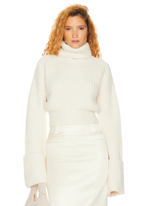 Helsa Esti Turtleneck Sweater in Ivory - Ivory. Size L (also in XL).