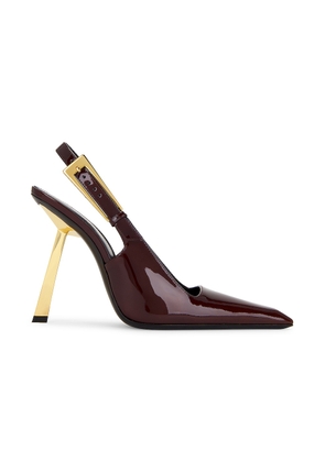 Saint Laurent Lee Slingback Pump in Marron Glace - Burgundy. Size 36 (also in 38).