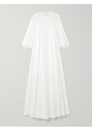 BERNADETTE - Fran Open-back Broderie Anglaise Cotton Maxi Dress - White - FR34,FR36,FR38,FR40,FR42,FR44,FR46