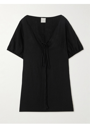 Deiji Studios - Linen Mini Dress - Black - XS/S,S/M,M/L,L/XL